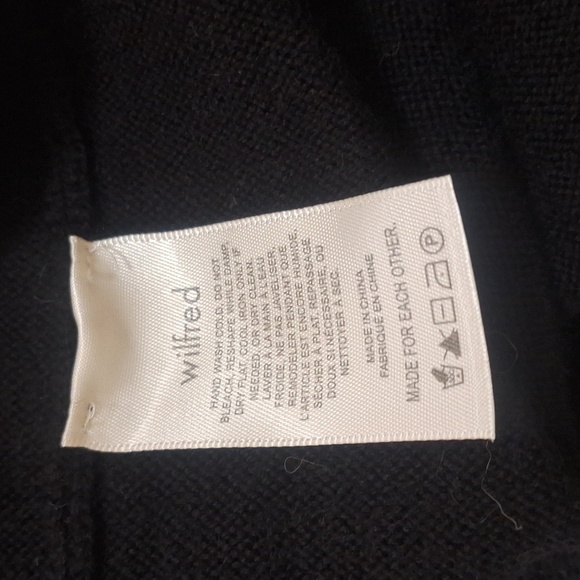 Aritzia Wilfred Merino Wool Montpellier Black Mock Neck Sweater Size S - Picture 7 of 8